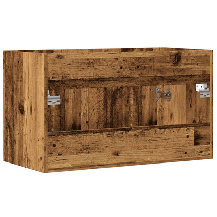 underskab til håndvask 90x38,5x46 cm konstrueret træ antikt træ