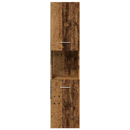 badeværelsesskab 30x30x130 cm væghængt konstrueret træ