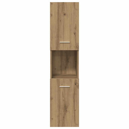 badeværelsesskab 30x30x130 cm væghængt konstrueret træ kunsteg