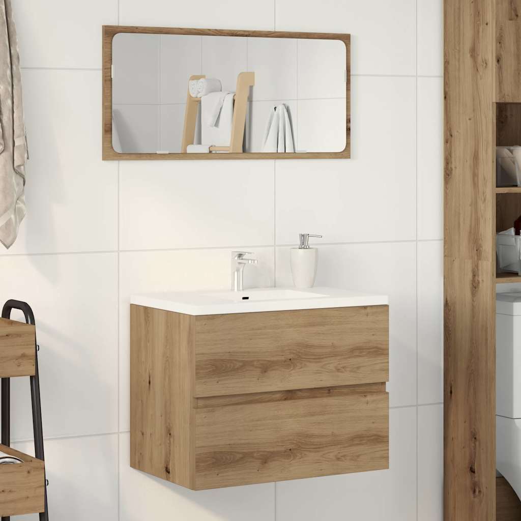 badeværelsesskab 60x38,5x45 cm konstrueret træ kunsteg billede