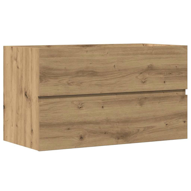 badeværelsesskab 80x38,5x45 cm væghængt konstrueret træ kunsteg