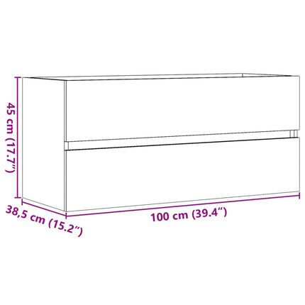 vaskeskab 100x38,5x45 cm konstrueret træ betongrå