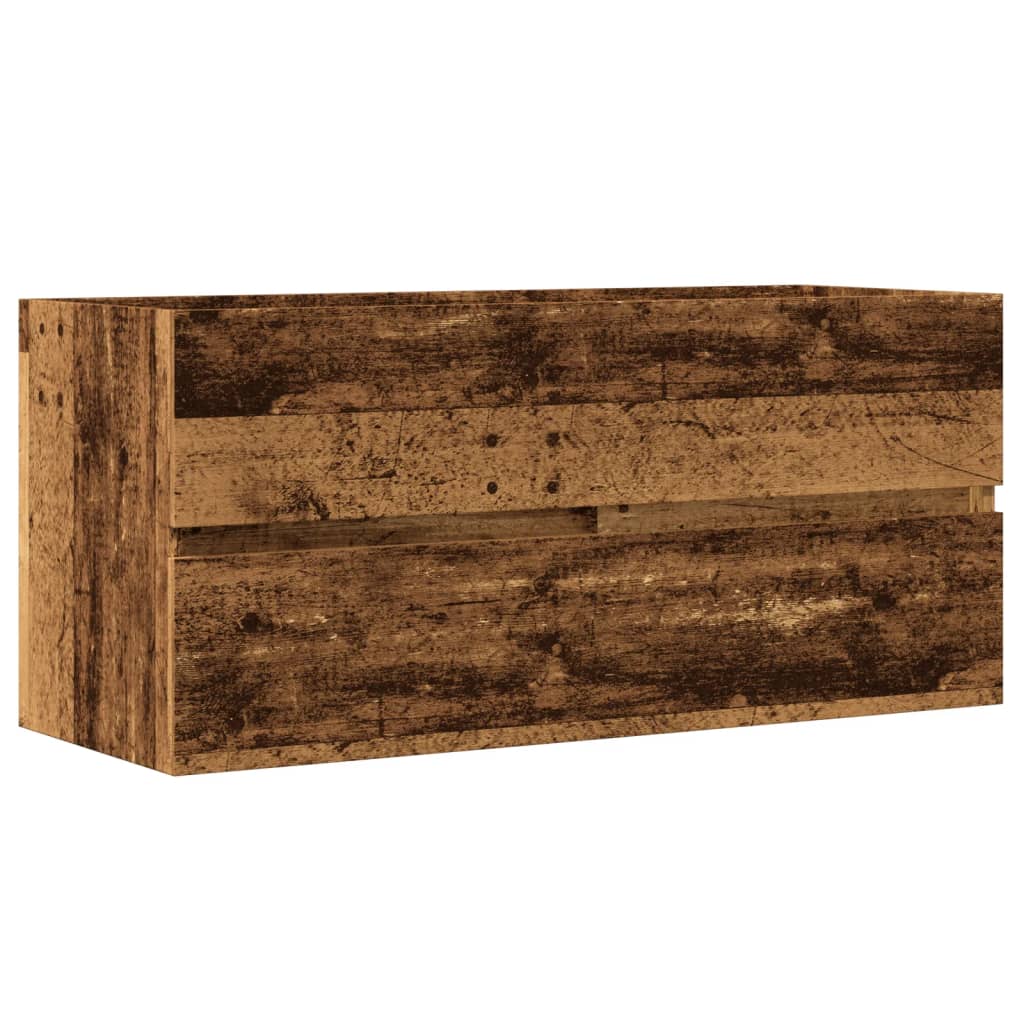 vaskeskab 100x38,5x45 cm konstrueret træ gammelt trælook