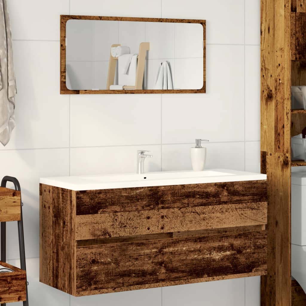 vaskeskab 100x38,5x45 cm konstrueret træ gammelt trælook