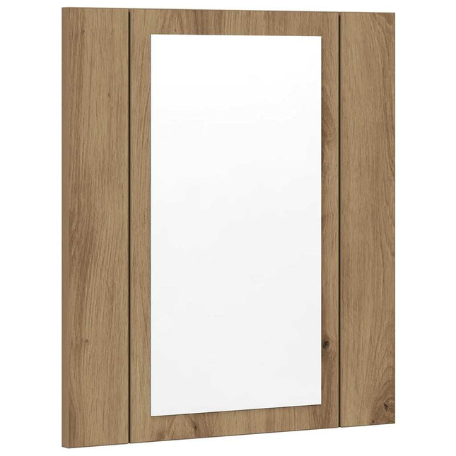 spejlskab med LED-lys 40x12x45 cm konstrueret træ kunsteg