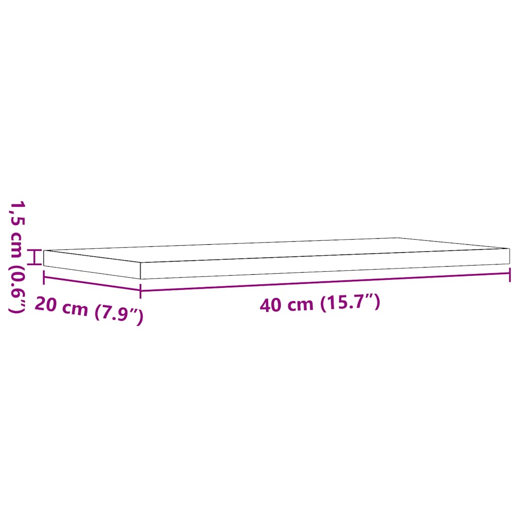 væghylder 4 stk. 40x20x1,5 cm konstrueret træ kunsteg
