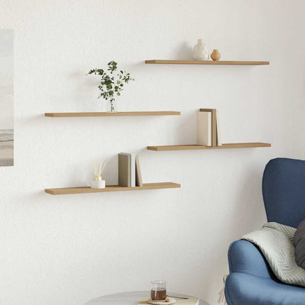 væghylder 4 stk. 60x20x1,5 cm konstrueret træ kunsteg