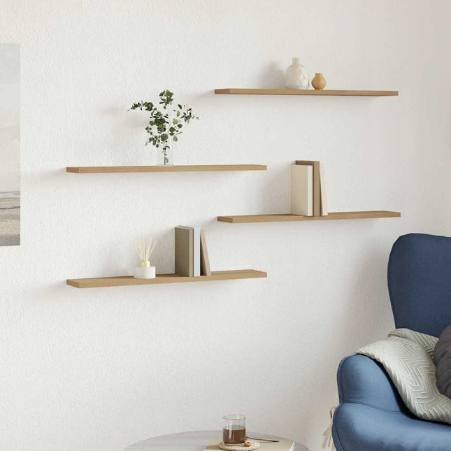 væghylder 4 stk. 60x20x1,5 cm konstrueret træ kunsteg