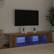 tv-bord med LED-lys 135x39x30 cm konstrueret træ kunsteg