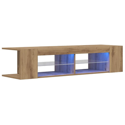 tv-bord med LED-lys 90x39x30 cm konstrueret træ kunsteg