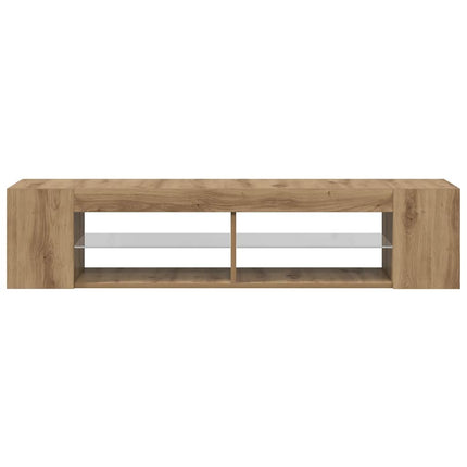 tv-bord med LED-lys 90x39x30 cm konstrueret træ kunsteg