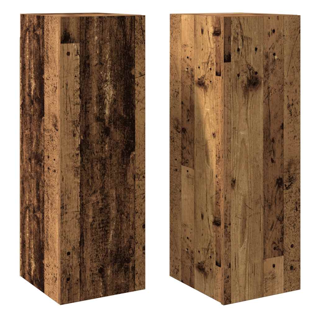 tv-skabe 2 stk. 30,5x30x90 cm konstrueret træ antikt træ