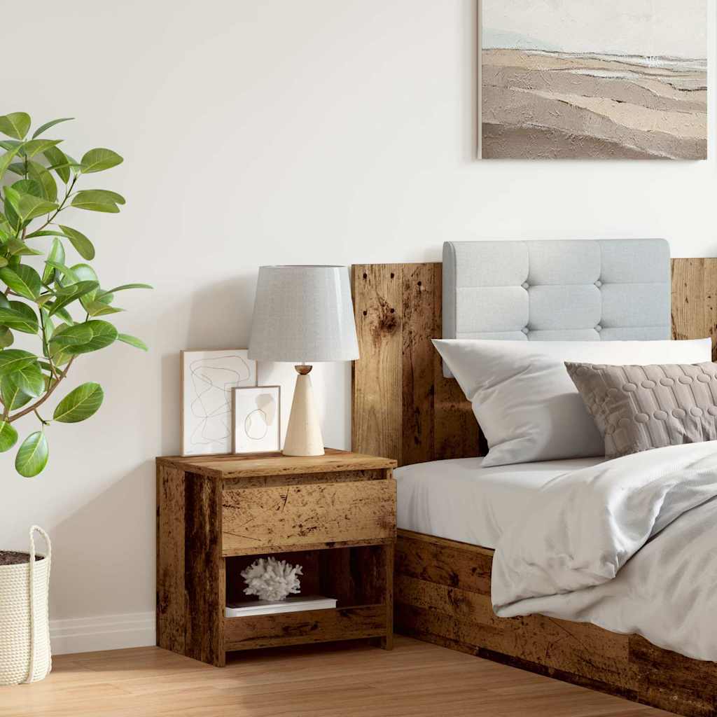 sengebord 40x30x39 cm spånplade antikt træ