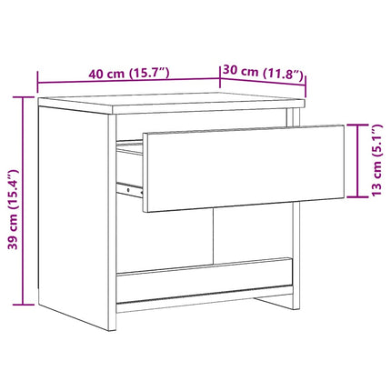 sengeborde 2 stk. 40x30x39 cm spånplade antikt træ
