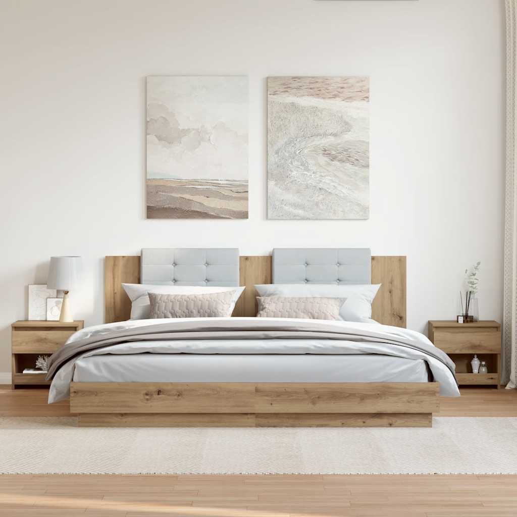 sengeborde 2 stk. 40x30x39 cm konstrueret træ kunsteg