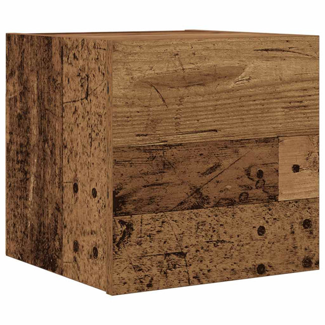 væghængt tv-skab 30,5x30x30 cm antikt træ