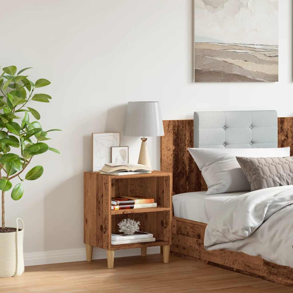 sengebord 40x30x50 cm konstrueret træ antikt træ