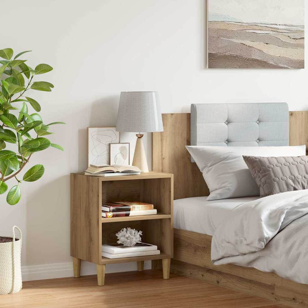 sengebord 40x30x50 cm konstrueret træ egetræsfarve