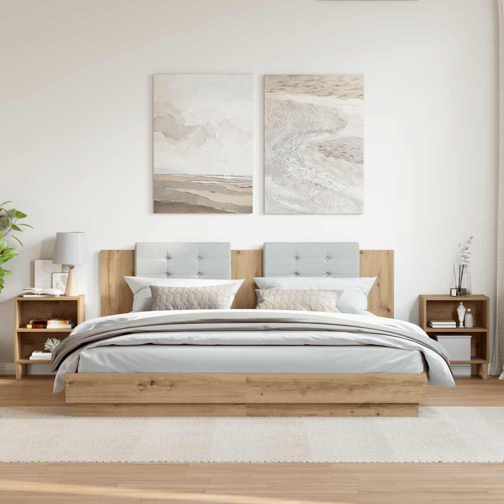 sengeborde 2 stk. 40x30x50 cm konstrueret træ egetræ