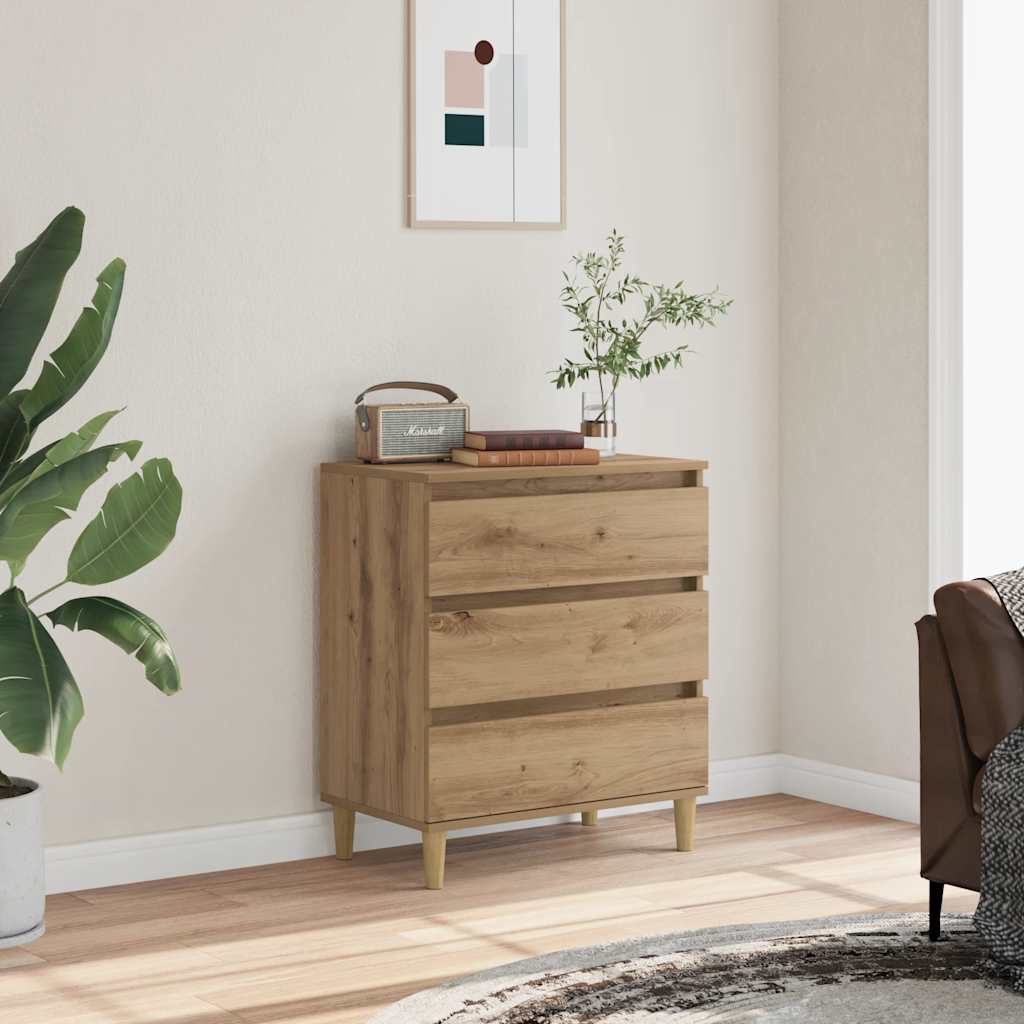 skænk 60x35x70 cm konstrueret træ egetræsfarve