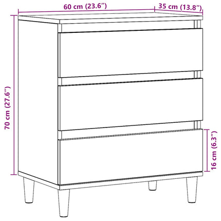 skænk 60x35x70 cm konstrueret træ egetræsfarve