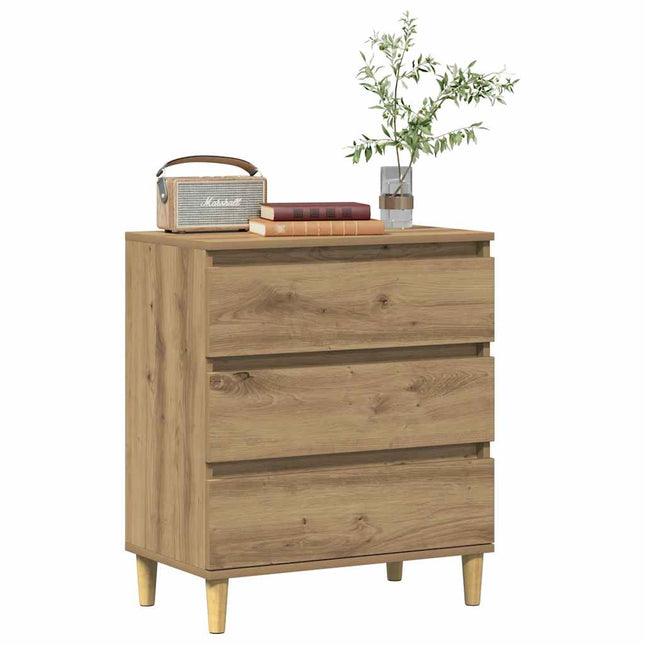 skænk 60x35x70 cm konstrueret træ egetræsfarve