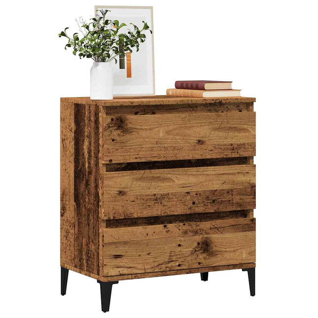 skænk 60x35x70 cm konstrueret træ antikt træ