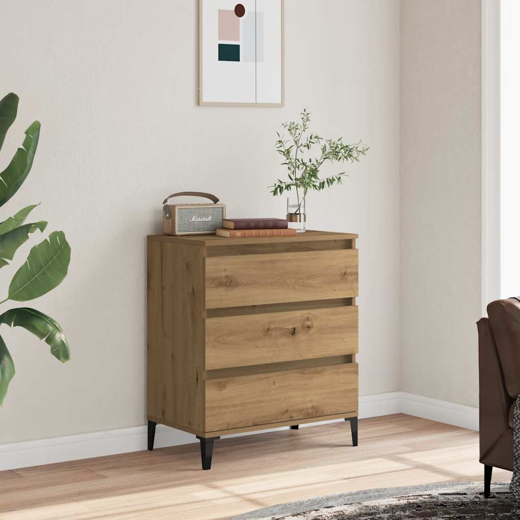 skænk 60x35x70 cm konstrueret træ egetræsfarve