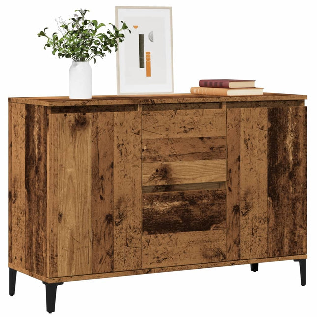 skænk 102x35x70 cm konstrueret træ antikt træ