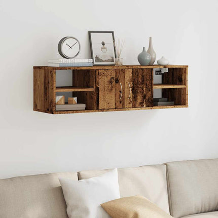 vægskab 101x30x29 cm konstrueret træ antikt træ