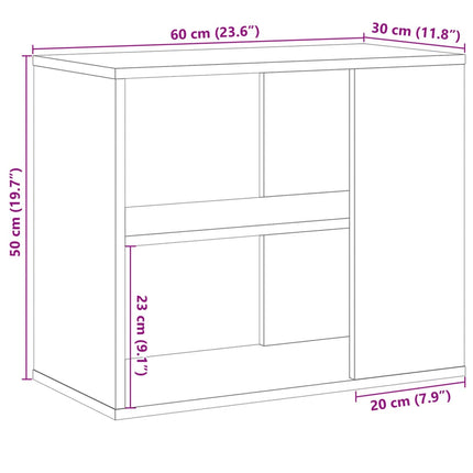 sideskab 60x30x50 cm konstrueret træ antikt træ