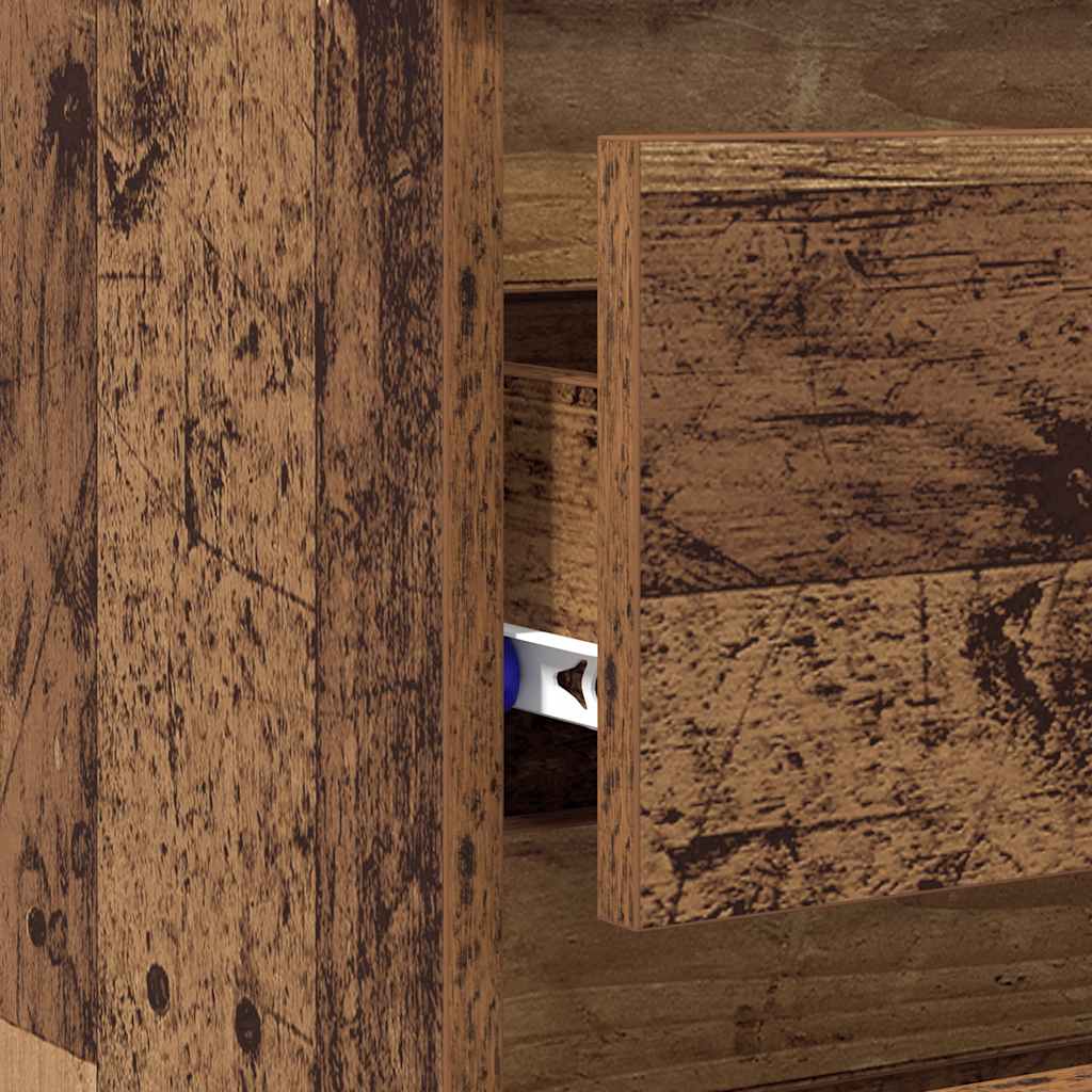 sengeborde 2 stk. 40x35x62,5 cm konstrueret træ gammelt trælook