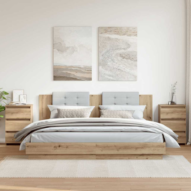 sengeborde 2 stk. 40x35x62,5 cm konstrueret træ kunsteg