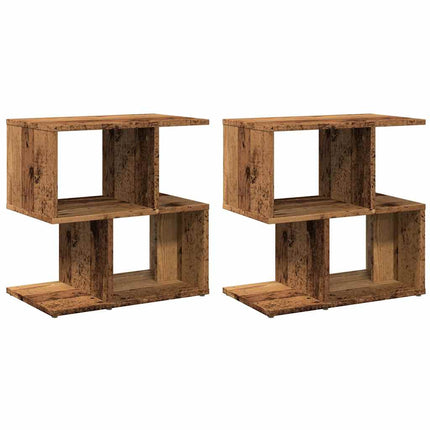 sengeskabe 2 stk. 50x30x51,5 cm konstrueret træ antikt træ
