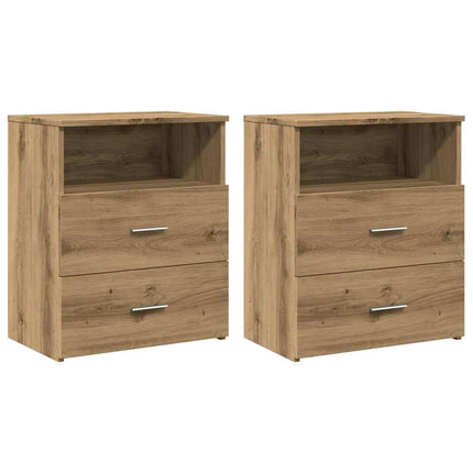 sengeborde 2 stk. 50x32x60 cm konstrueret træ kunsteg