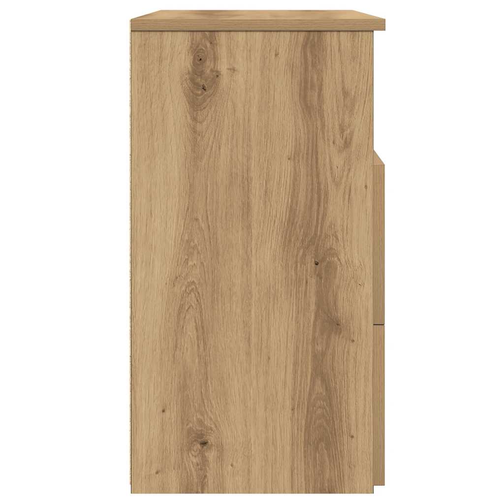 sengeborde 2 stk. 50x32x60 cm konstrueret træ kunsteg