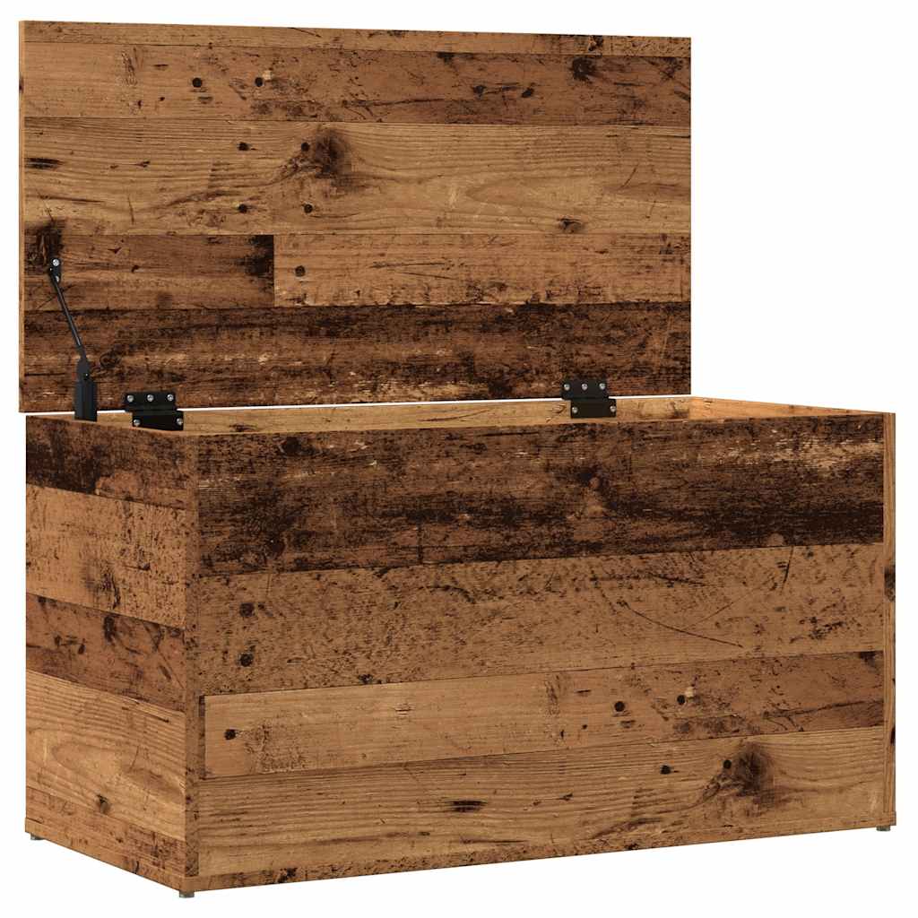 opbevaringskasse 84x42x46 cm konstrueret træ antikt trælook