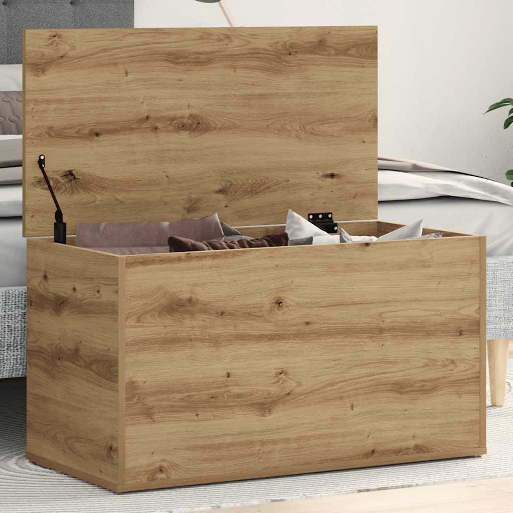 opbevaringskasse 84x42x46 cm konstrueret træ kunsteg
