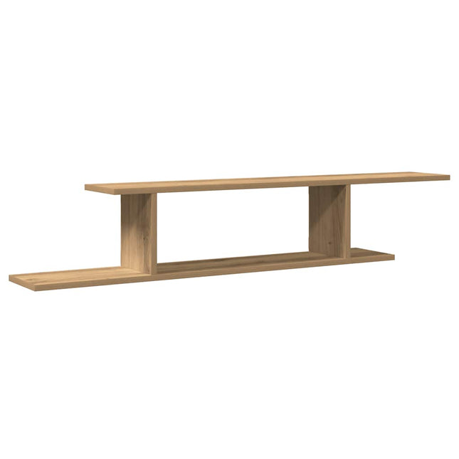 væghængt tv-hylde 125x18x23 cm konstrueret træ kunsteg
