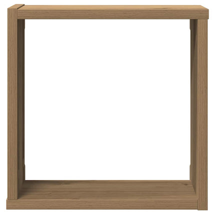 væghylder 2 stk. 30x15x30 cm kubeformet konstrueret træ kunsteg