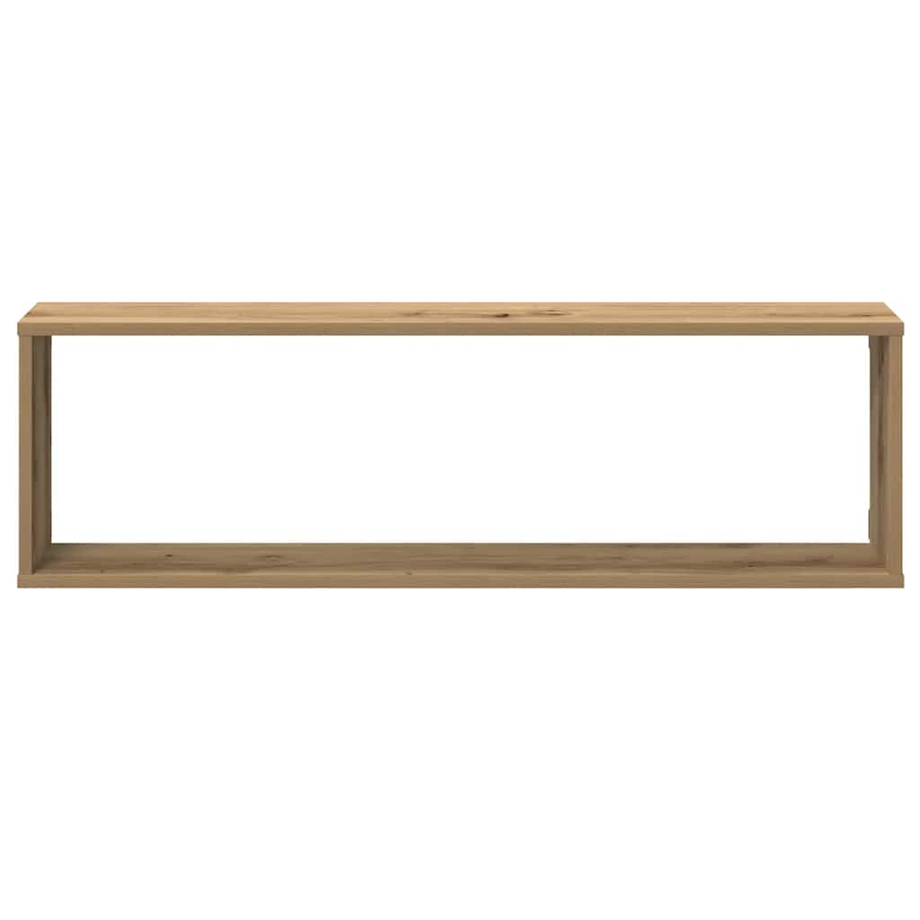 væghylder 2 stk. 100x15x30cm kubeformet konstrueret træ kunsteg