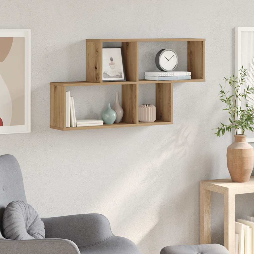 væghylde 100x18x53 cm konstrueret træ kunsteg