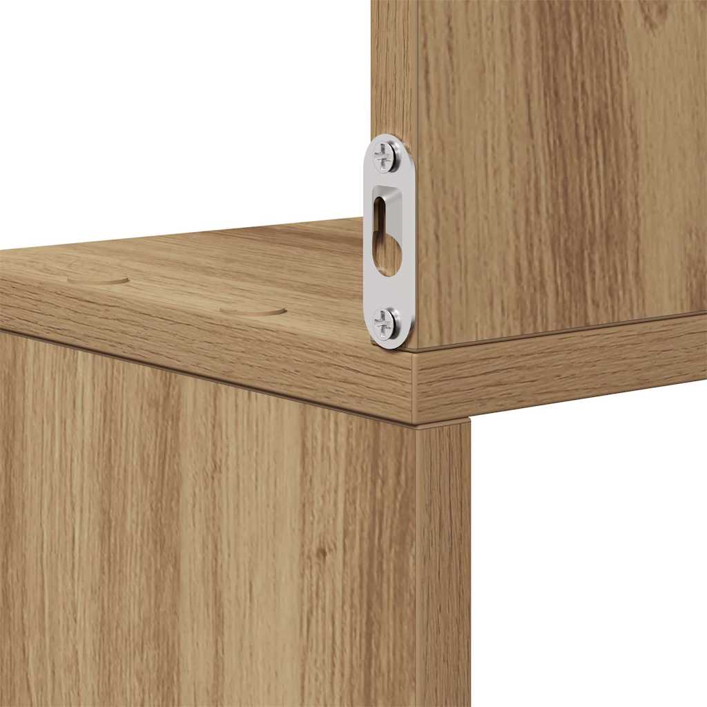 væghængt hjørnehylde 20x20x127,5 cm konstrueret træ kunsteg