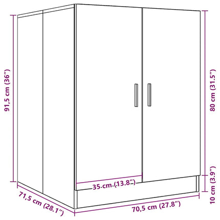 vaskemaskineskab 70,5x71,5x91,5 cm antikt træ