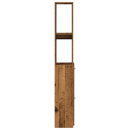 badeværelsesskab 25x25x170 cm konstrueret træ gammelt trælook