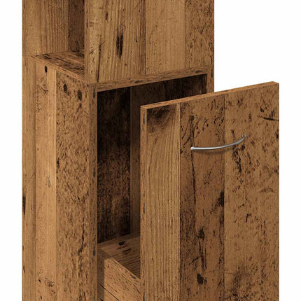 badeværelsesskab 25x25x170 cm konstrueret træ gammelt trælook