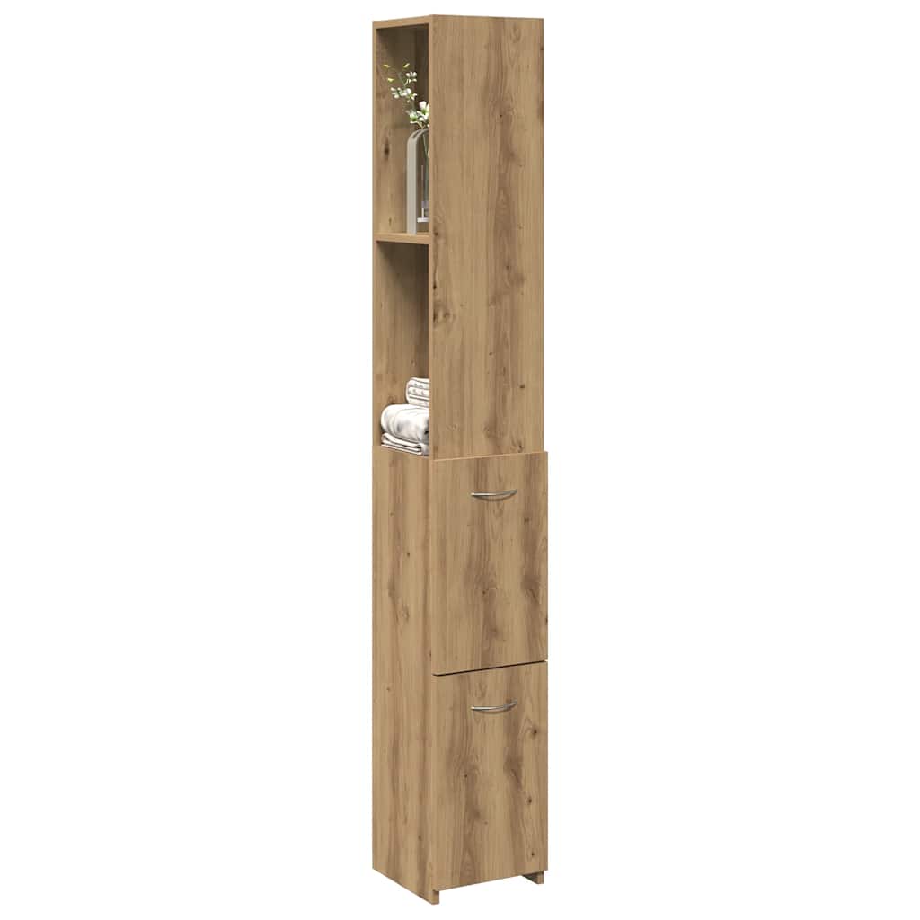 badeværelsesskab 25x25x170 cm konstrueret træ kunsteg
