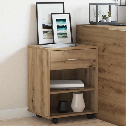 rullebord 46x36x59 cm konstrueret træ kunsteg