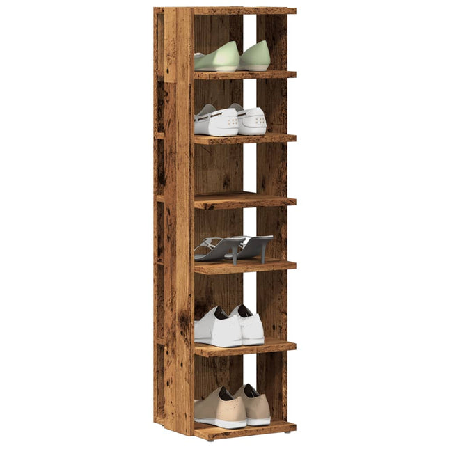 skoskabe 2 stk. 28x27x102 cm konstrueret træ gammelt træ-look