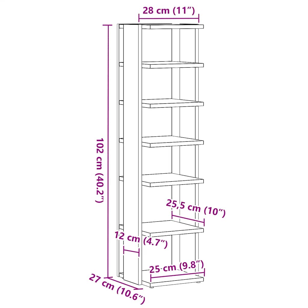 skoskabe 2 stk. 28x27x102 cm konstrueret træ kunsteg